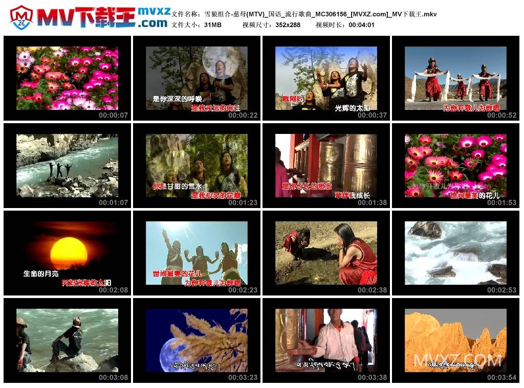 雪狼组合-慈母(MTV)_国语_流行歌曲_MC306156